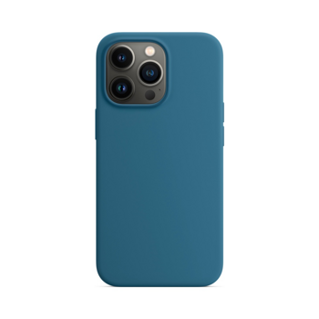 Coque iPhone 13 Silicone Biodégradable-Bleu